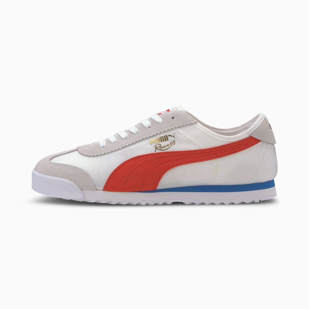 Puma Roma '68 Nylon Férfi Sportcipő - Fehér/Piros ( Hungary - BFHQL5678 )